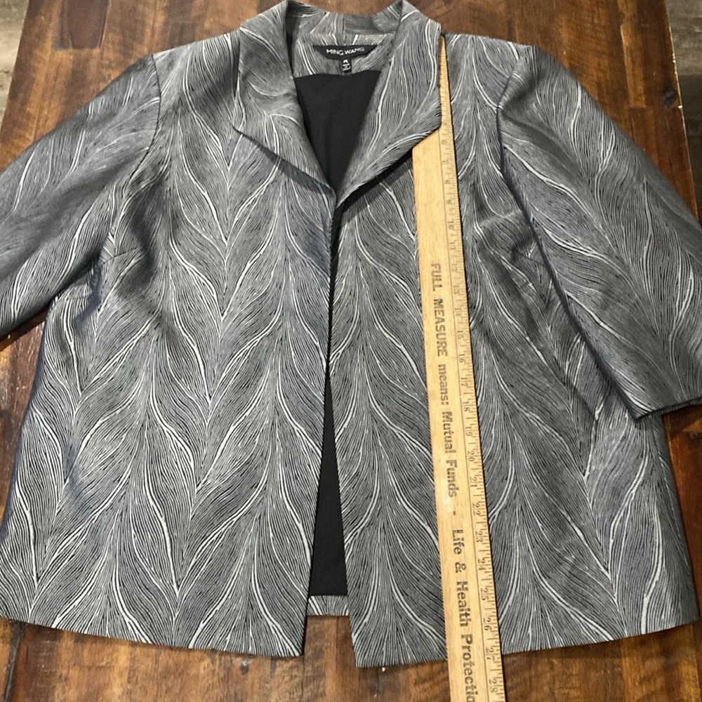 Ming Wang gray black open front jacket PL - Picture 9 of 10